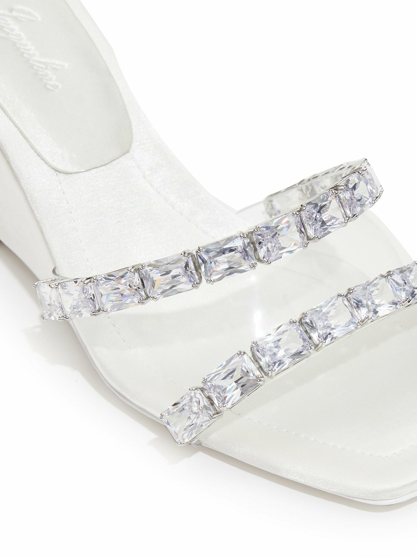Nana Jacqueline Cassandra Diamond Heels: White Heels for Bridal Shower White
