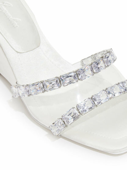 Nana Jacqueline Cassandra Diamond Heels: White Heels for Bridal Shower White