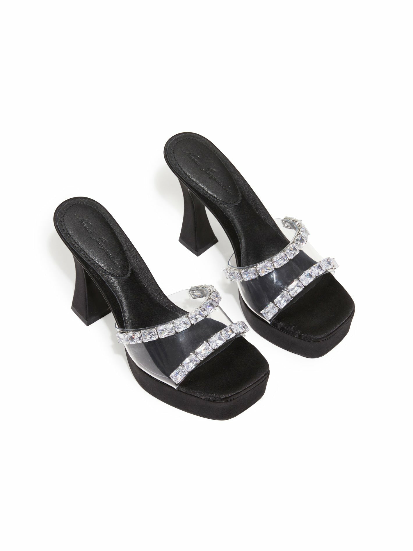 Nana Jacqueline Mirabel Diamond Heels: Black Heels for Cocktail Party Black