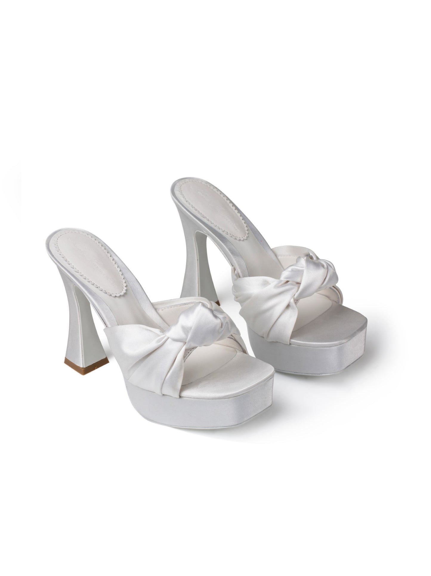 Nana Jacqueline Mara Platform Sandals: White Sandals for Wedding After-Party White
