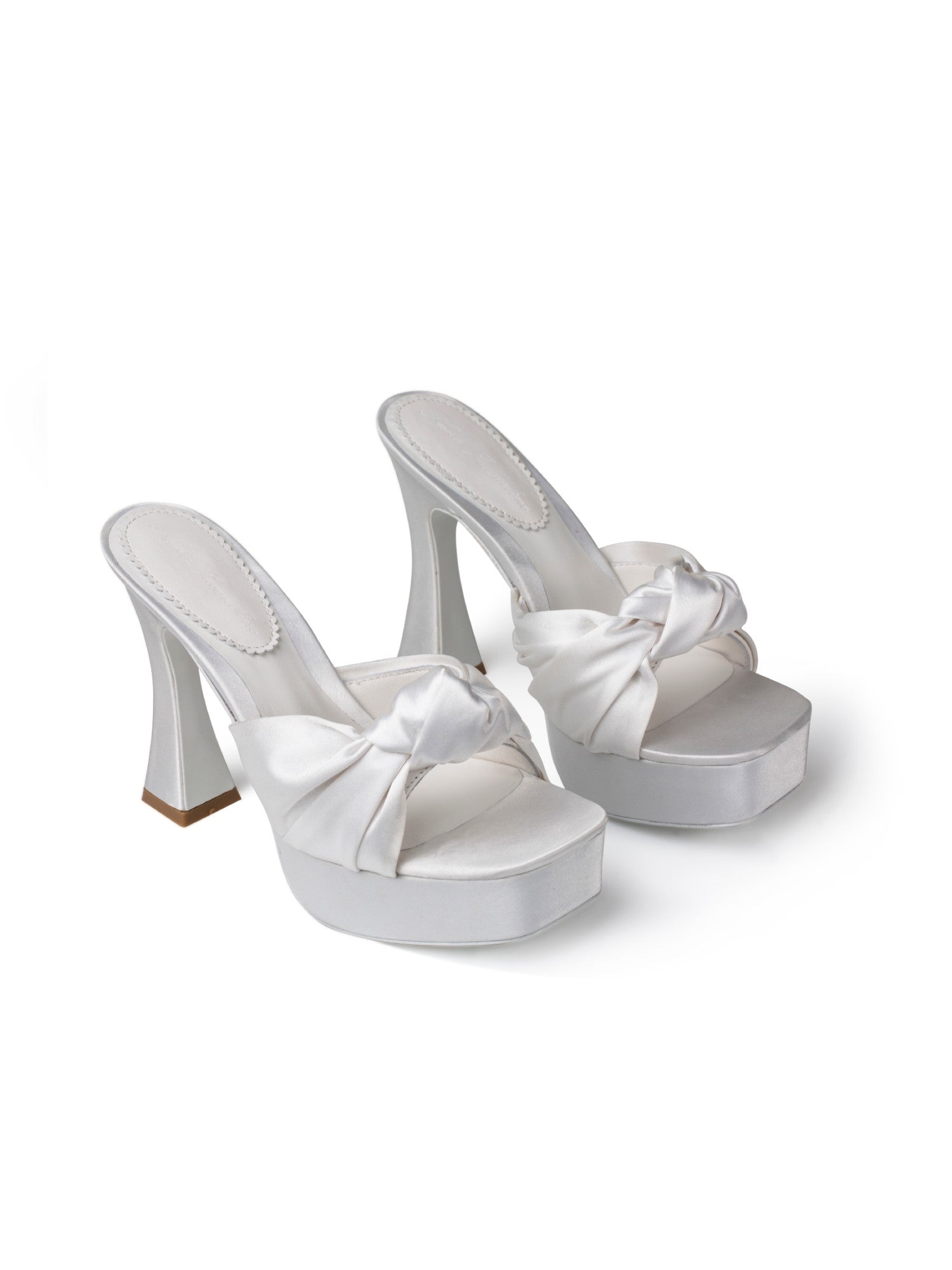 Nana Jacqueline Mara Platform Sandals: White Sandals for Wedding After-Party White