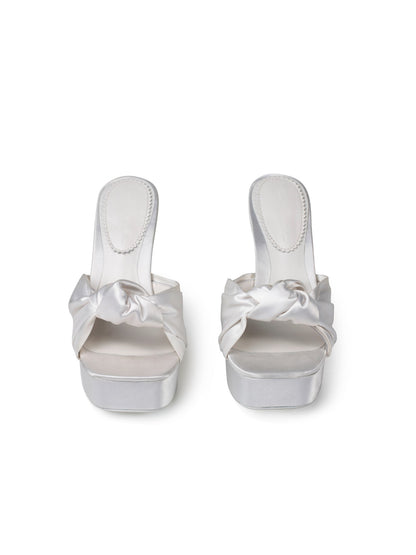 Nana Jacqueline Mara Platform Sandals: White Sandals for Wedding After-Party White