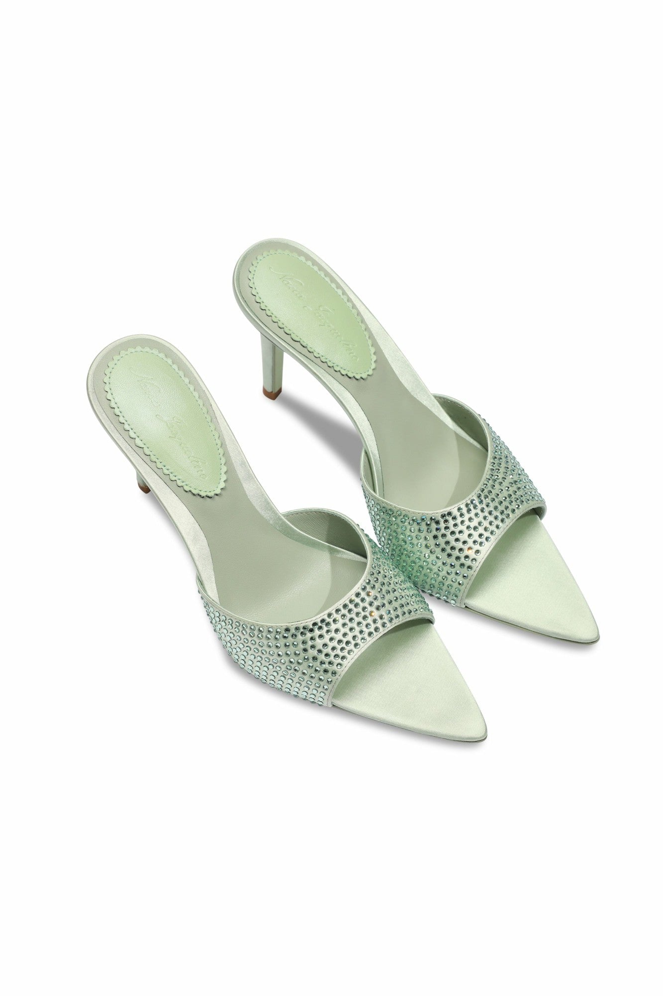 Nana Jacqueline Kate Diamond Heels: Green Heels for Cocktail Party Green
