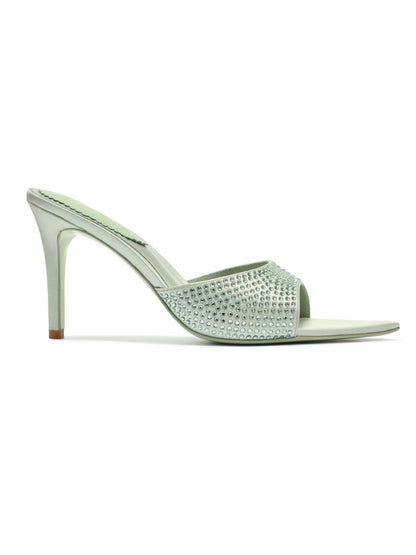 Nana Jacqueline Kate Diamond Heels: Green Heels for Cocktail Party Green