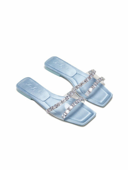 Nana Jacqueline Alexandra Diamond Sandals: Blue Sandals for Resort Wear Blue
