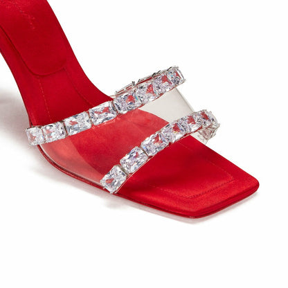 Nana Jacqueline Bellah Sandals: Red Sandals for Party Red