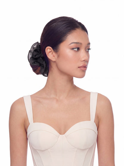 Nana Jacqueline Nolita Ruffle Black Hair Tie Black