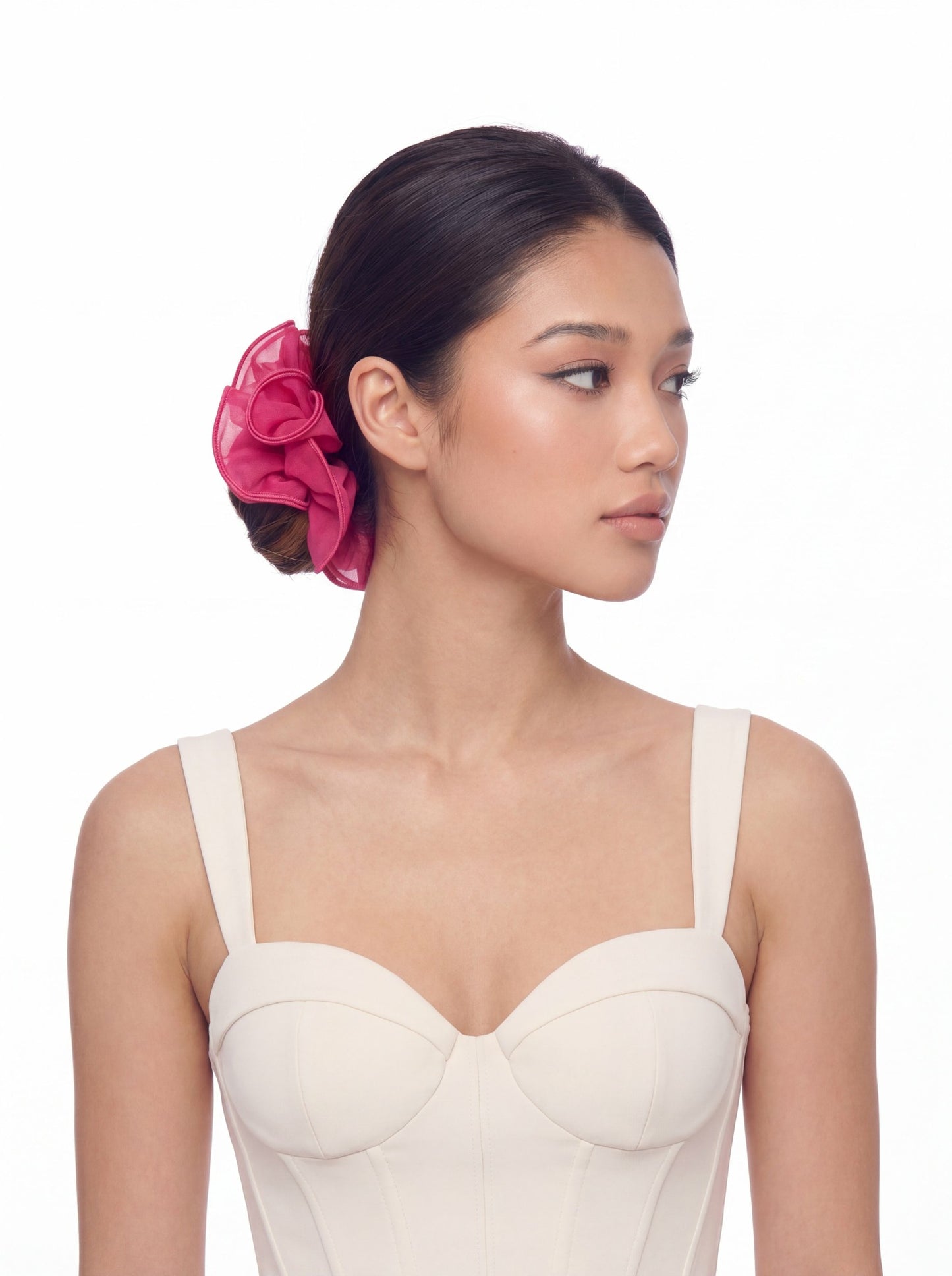 Nana Jacqueline Nolita Ruffle Fuchsia Hair Tie Fuchsia
