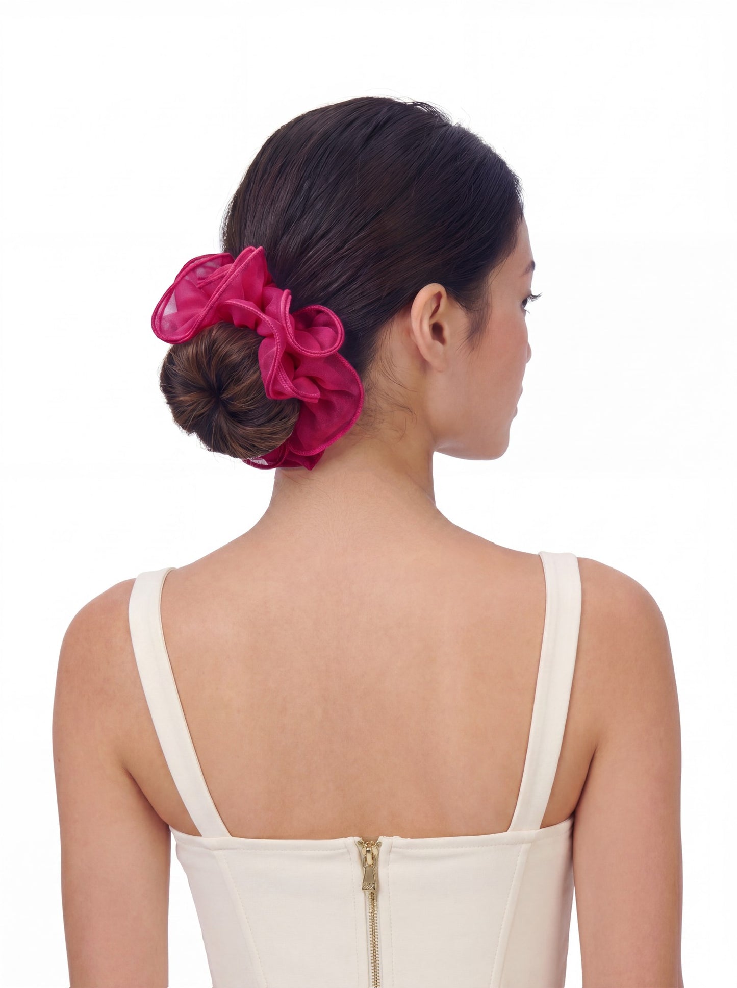 Nana Jacqueline Nolita Ruffle Fuchsia Hair Tie Fuchsia