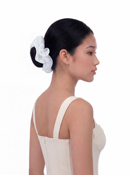 Nana Jacqueline Nolita Ruffle White Hair Tie White