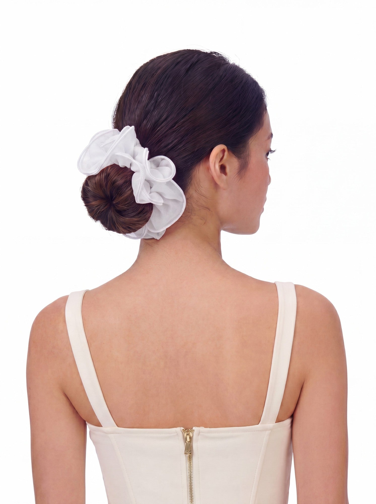 Nana Jacqueline Nolita Ruffle White Hair Tie White
