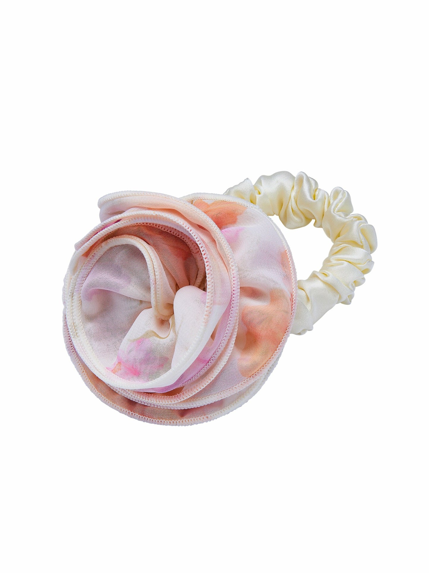 Nana Jacqueline Felicity Floral Print Ivory Hair Tie White