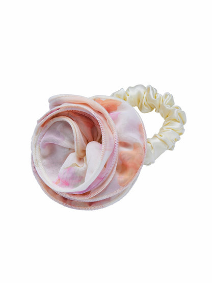 Nana Jacqueline Felicity Floral Print Ivory Hair Tie White