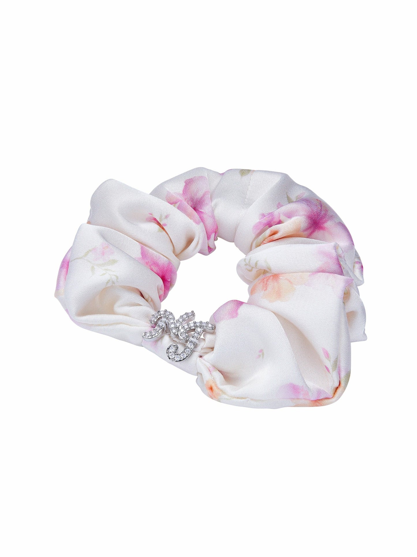 Nana Jacqueline Novella Crystal Logo Ivory Hair Tie White