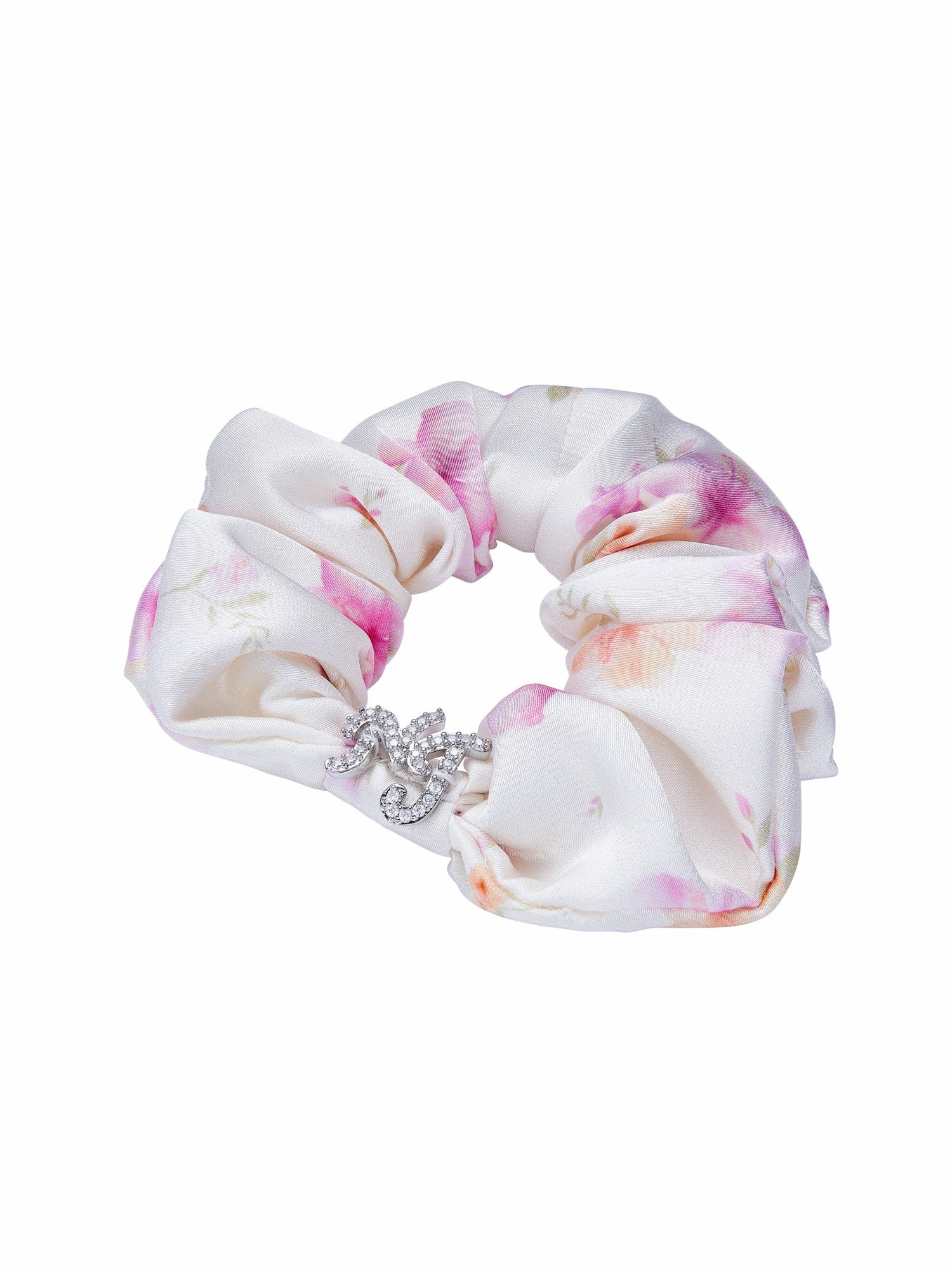 Nana Jacqueline Novella Crystal Logo Ivory Hair Tie White
