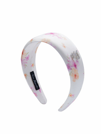 Nana Jacqueline Caraline Logo Print Beige Head Band White