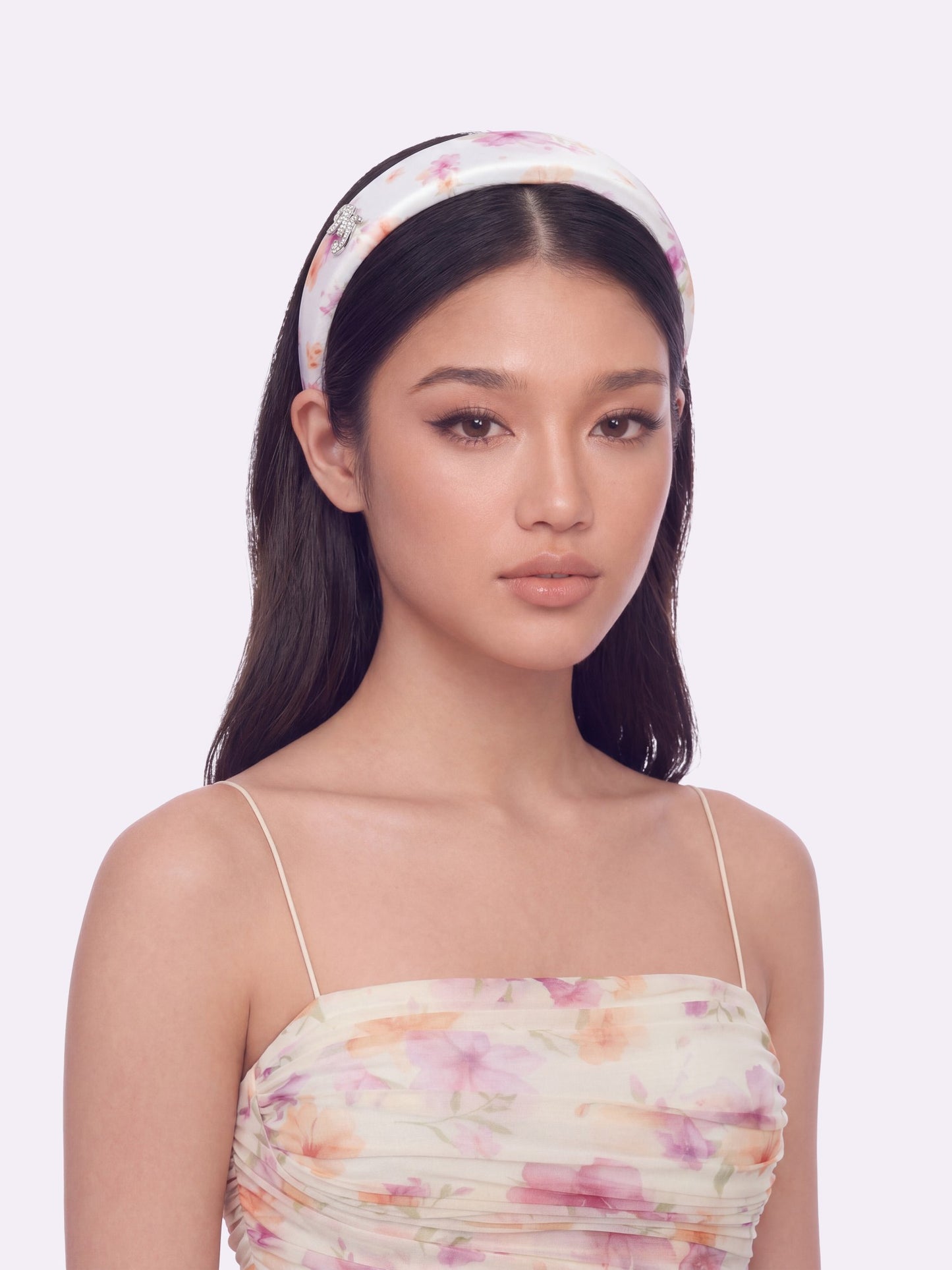 Nana Jacqueline Caraline Logo Print Beige Head Band White
