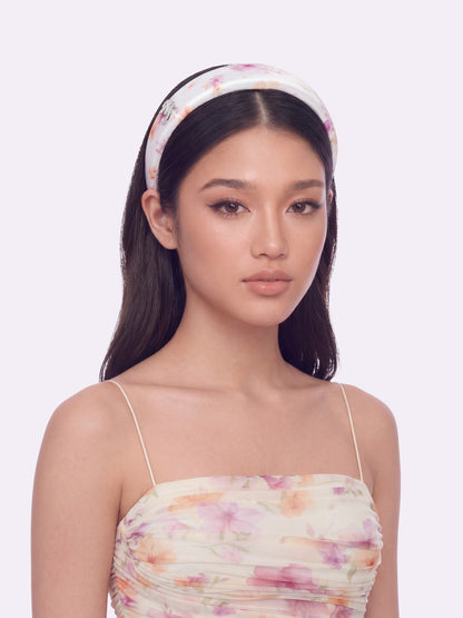 Nana Jacqueline Caraline Logo Print Beige Head Band White