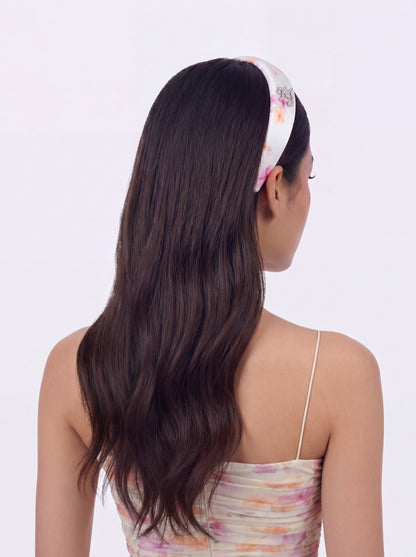 Nana Jacqueline Caraline Logo Print Beige Head Band White