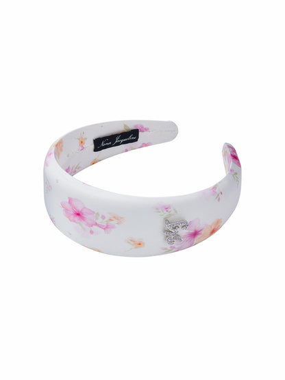 Nana Jacqueline Caraline Logo Print Beige Head Band White