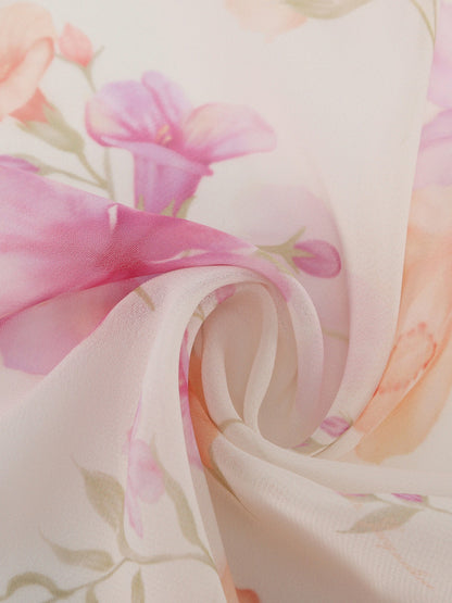 Nana Jacqueline Roselle Floral Print Cream Scarf Floral