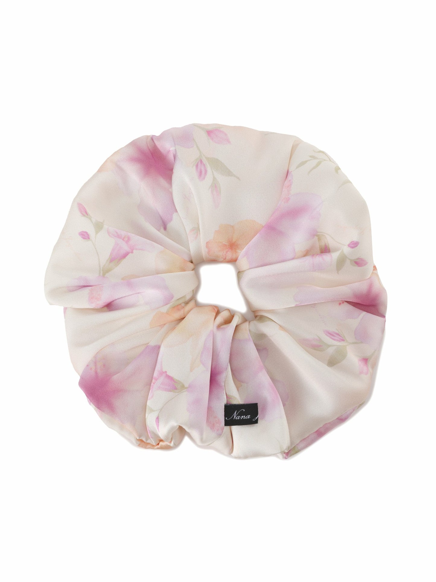 Nana Jacqueline Fleur Floral Print Ivory Scrunchie Champagne