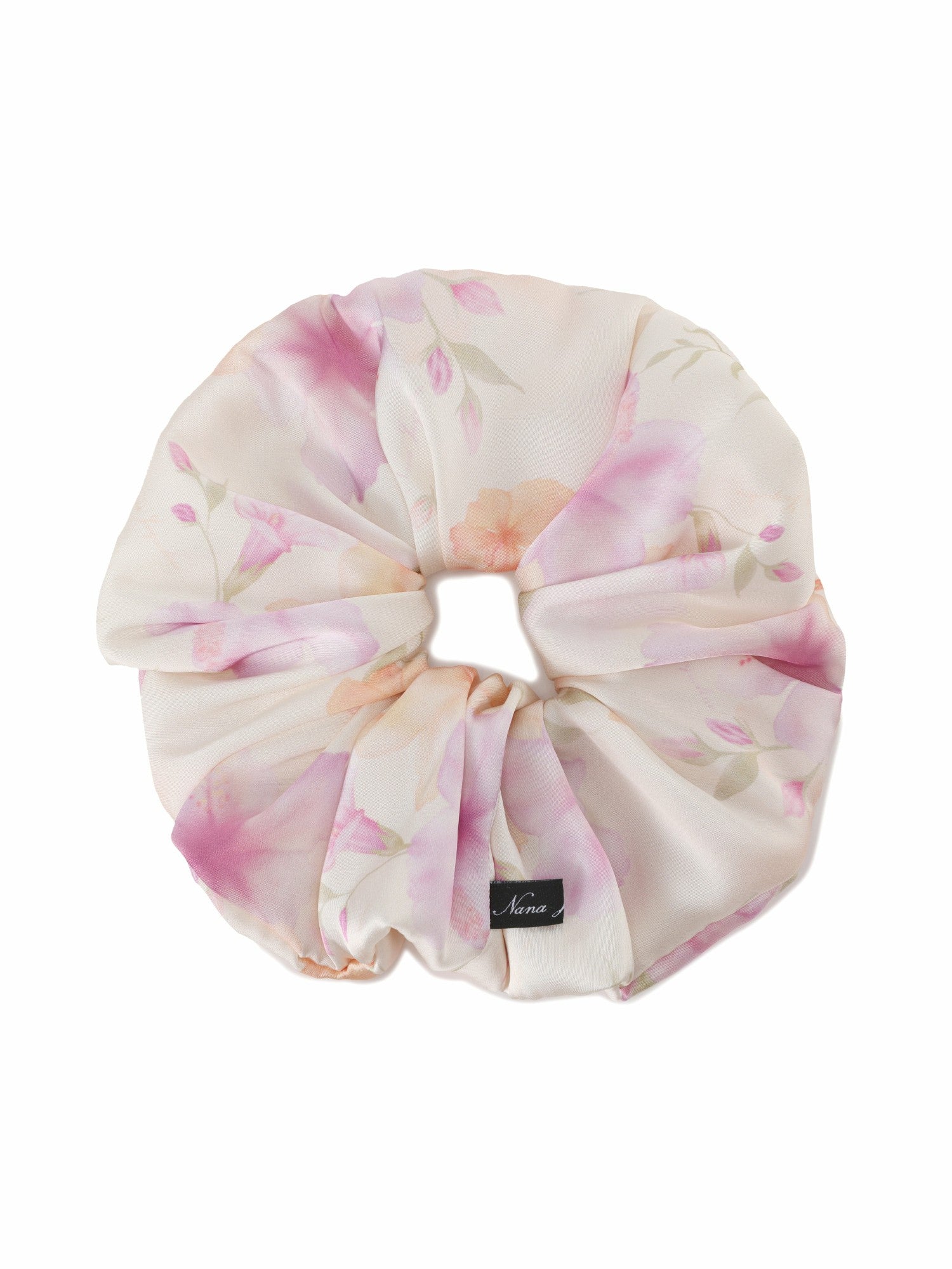Nana Jacqueline Fleur Floral Print Ivory Scrunchie Champagne