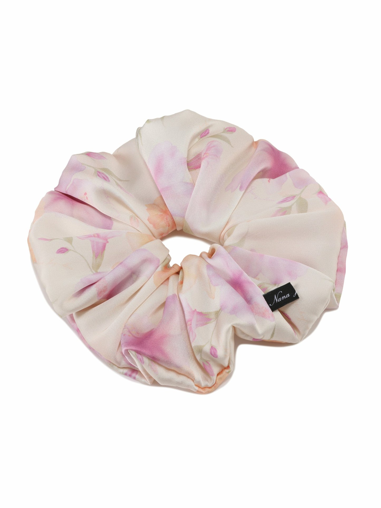 Nana Jacqueline Fleur Floral Print Ivory Scrunchie Champagne