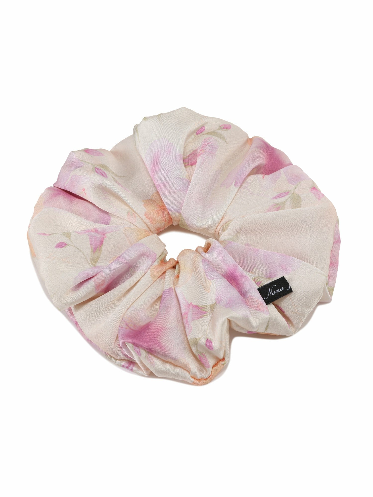 Nana Jacqueline Fleur Floral Print Ivory Scrunchie Champagne