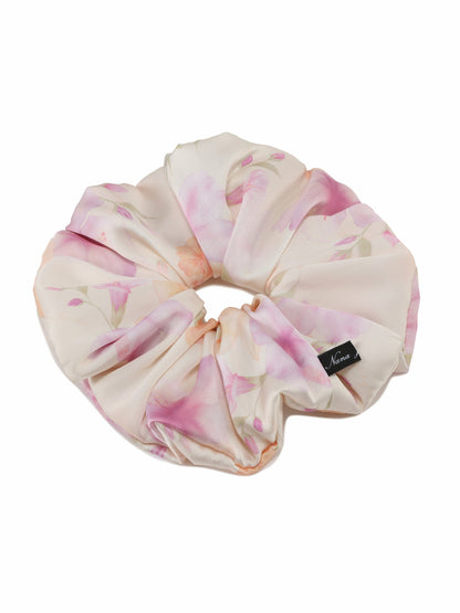 Nana Jacqueline Fleur Floral Print Ivory Scrunchie Champagne