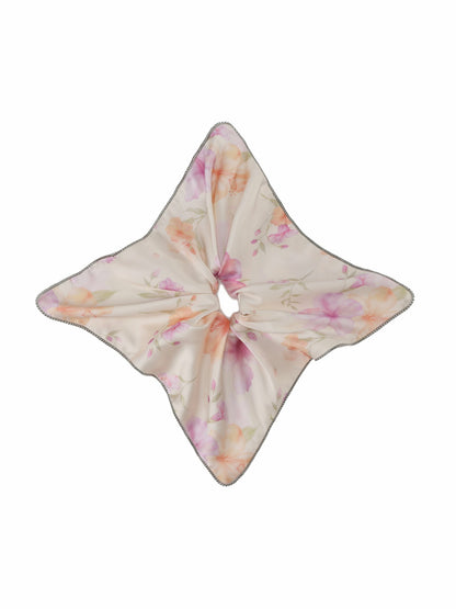 Nana Jacqueline Bloomie Floral Print Cream Hair Tie Champagne