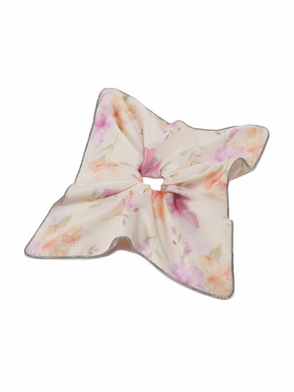 Nana Jacqueline Bloomie Floral Print Cream Hair Tie Champagne