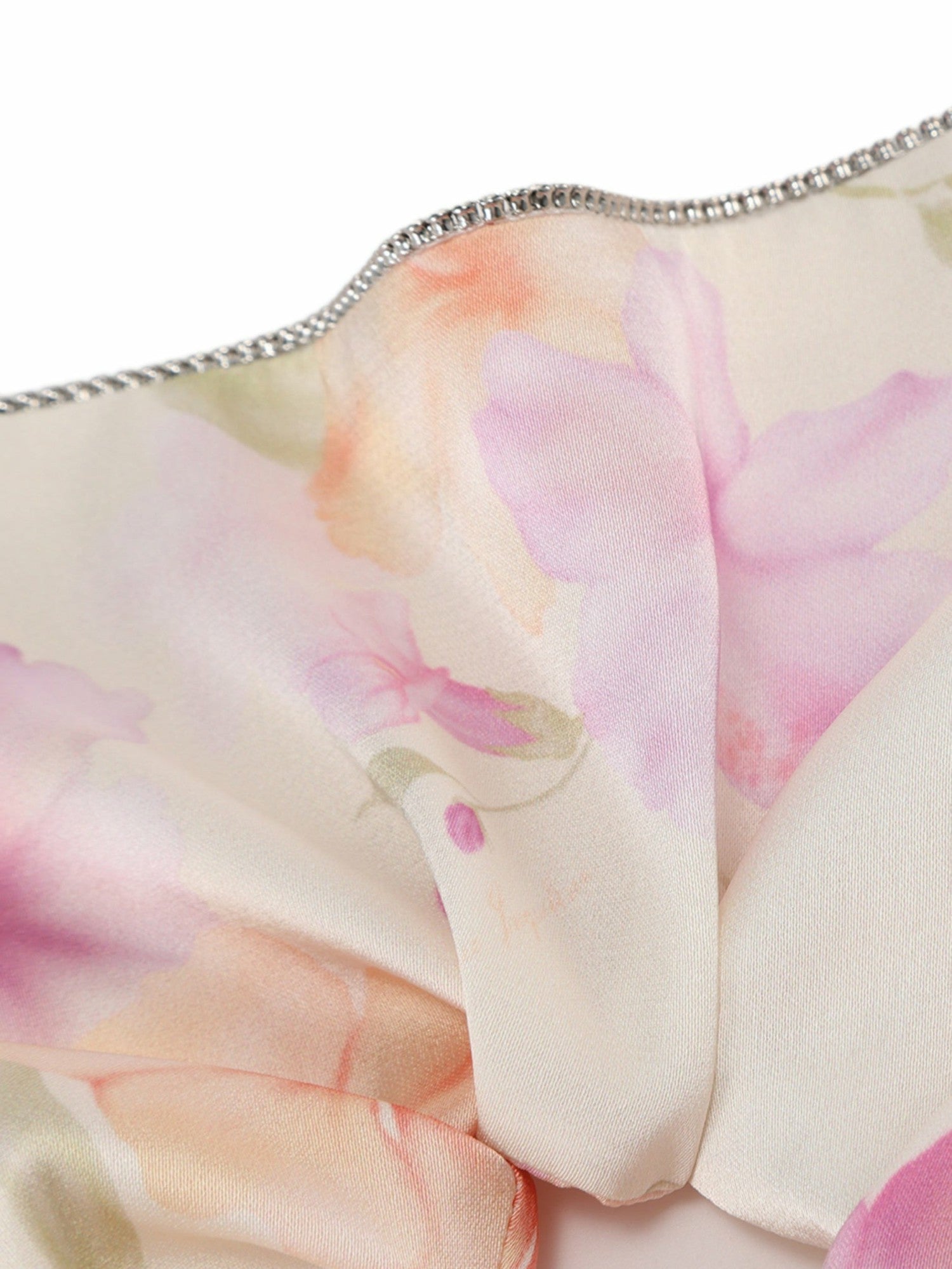 Nana Jacqueline Bloomie Floral Print Cream Hair Tie Champagne