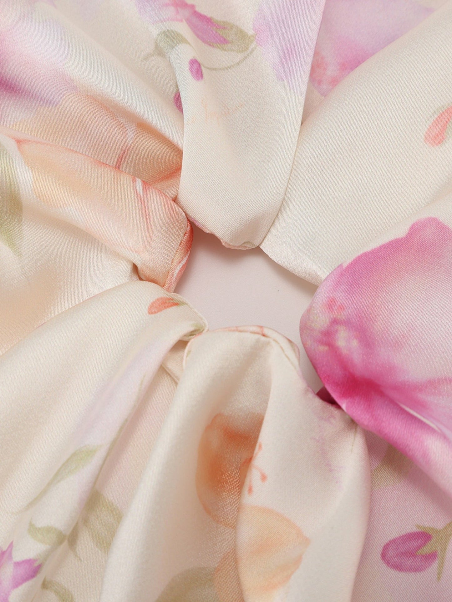 Nana Jacqueline Bloomie Floral Print Cream Hair Tie Champagne