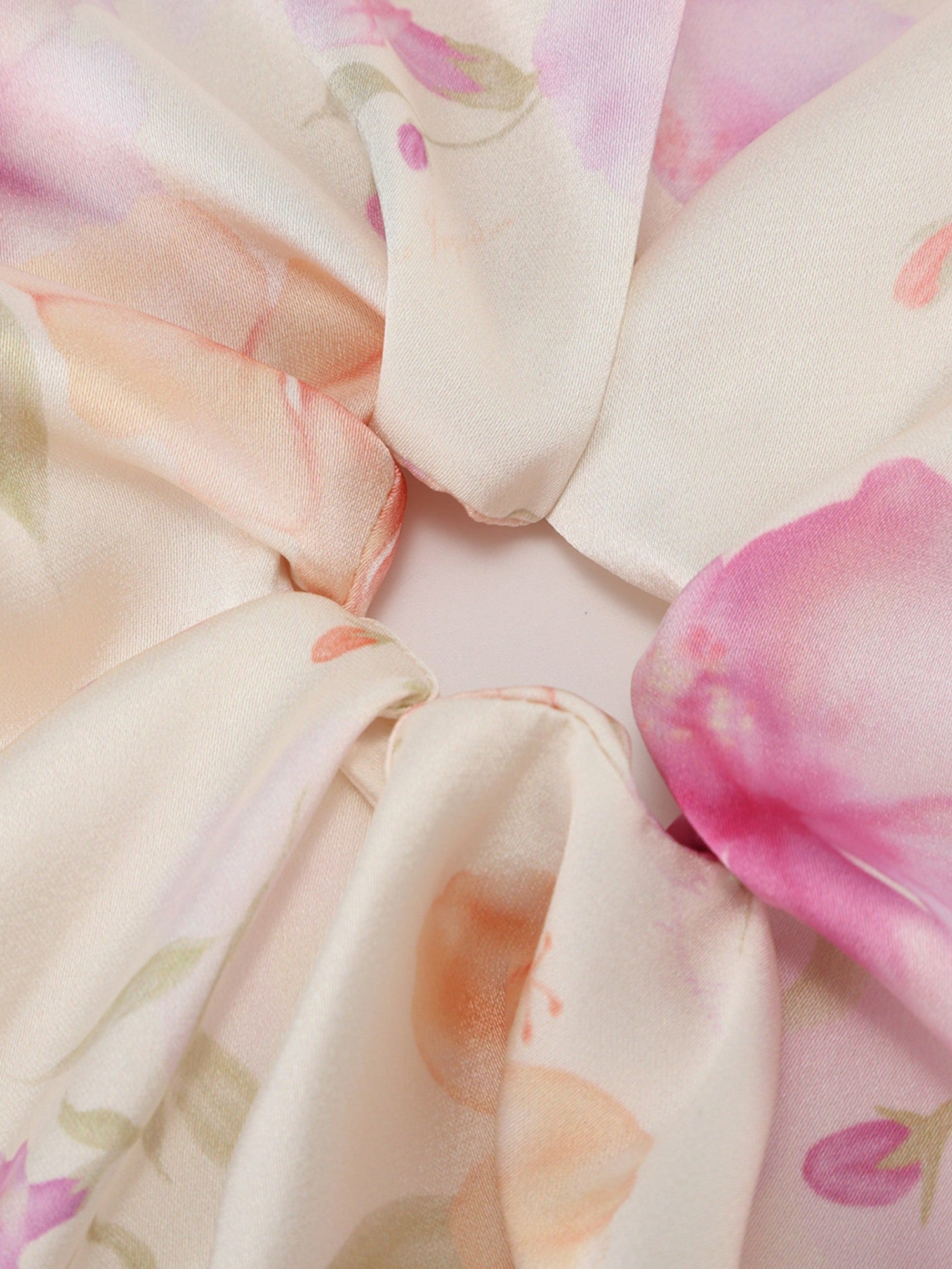 Nana Jacqueline Bloomie Floral Print Cream Hair Tie Champagne
