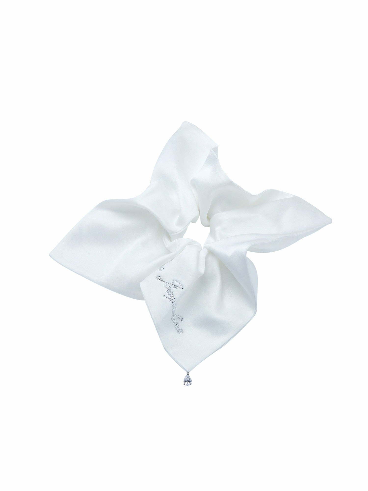 Nana Jacqueline Charlotte Satin Bow White Hair Tie White