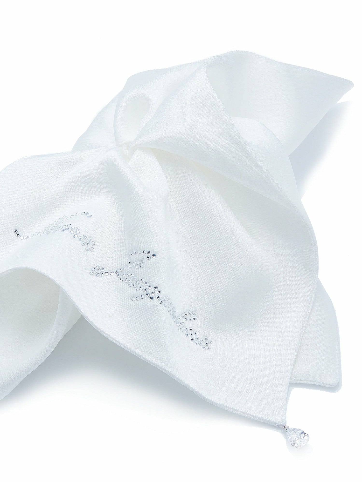 Nana Jacqueline Charlotte Satin Bow White Hair Tie White