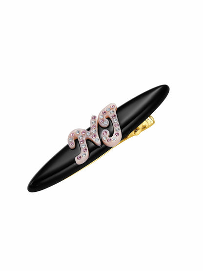 Nana Jacqueline Starlette Logo Black Hair Clip Black