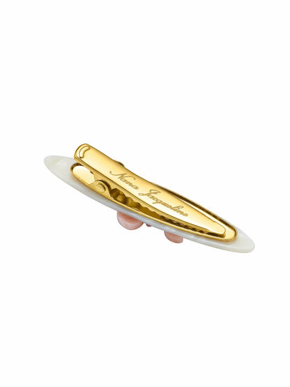 Nana Jacqueline Starlette Logo Crystal Pink Hair Clip Beige