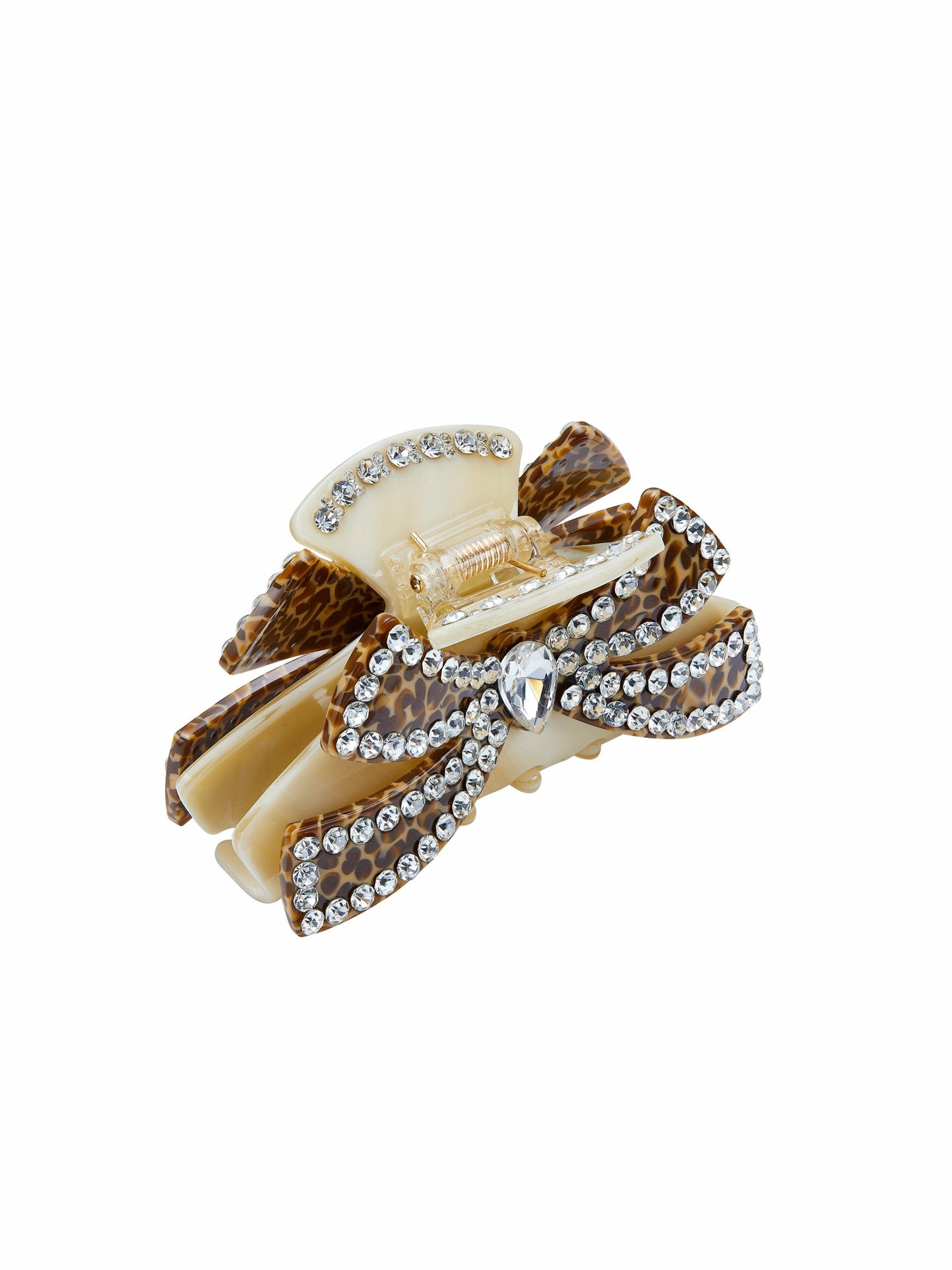 Nana Jacqueline Milania Crystal Bow Beige Hair Clip Beige