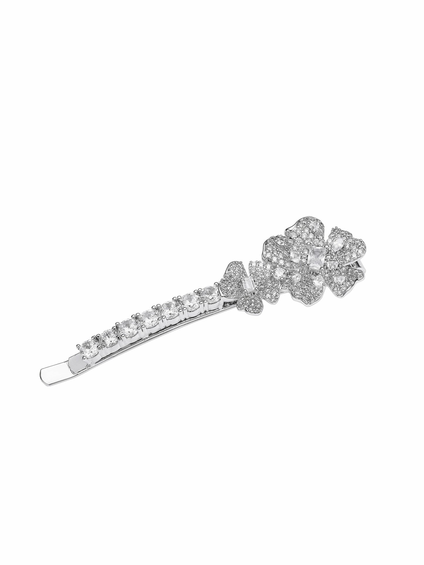Nana Jacqueline Harlowe Floral Crystal White Hair Clip White