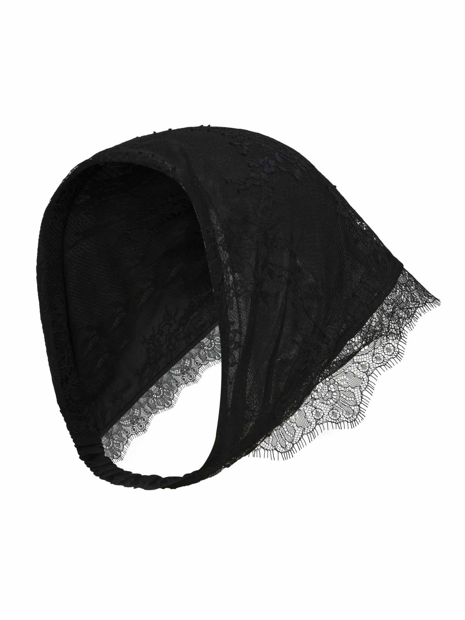 Nana Jacqueline Sylvie Lace-Trim Black Headscarf Black
