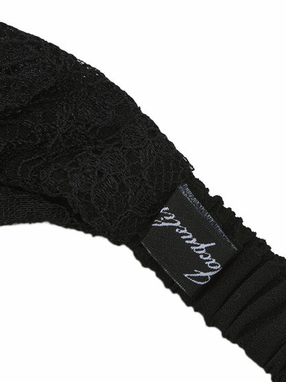 Nana Jacqueline Sylvie Lace-Trim Black Headscarf Black