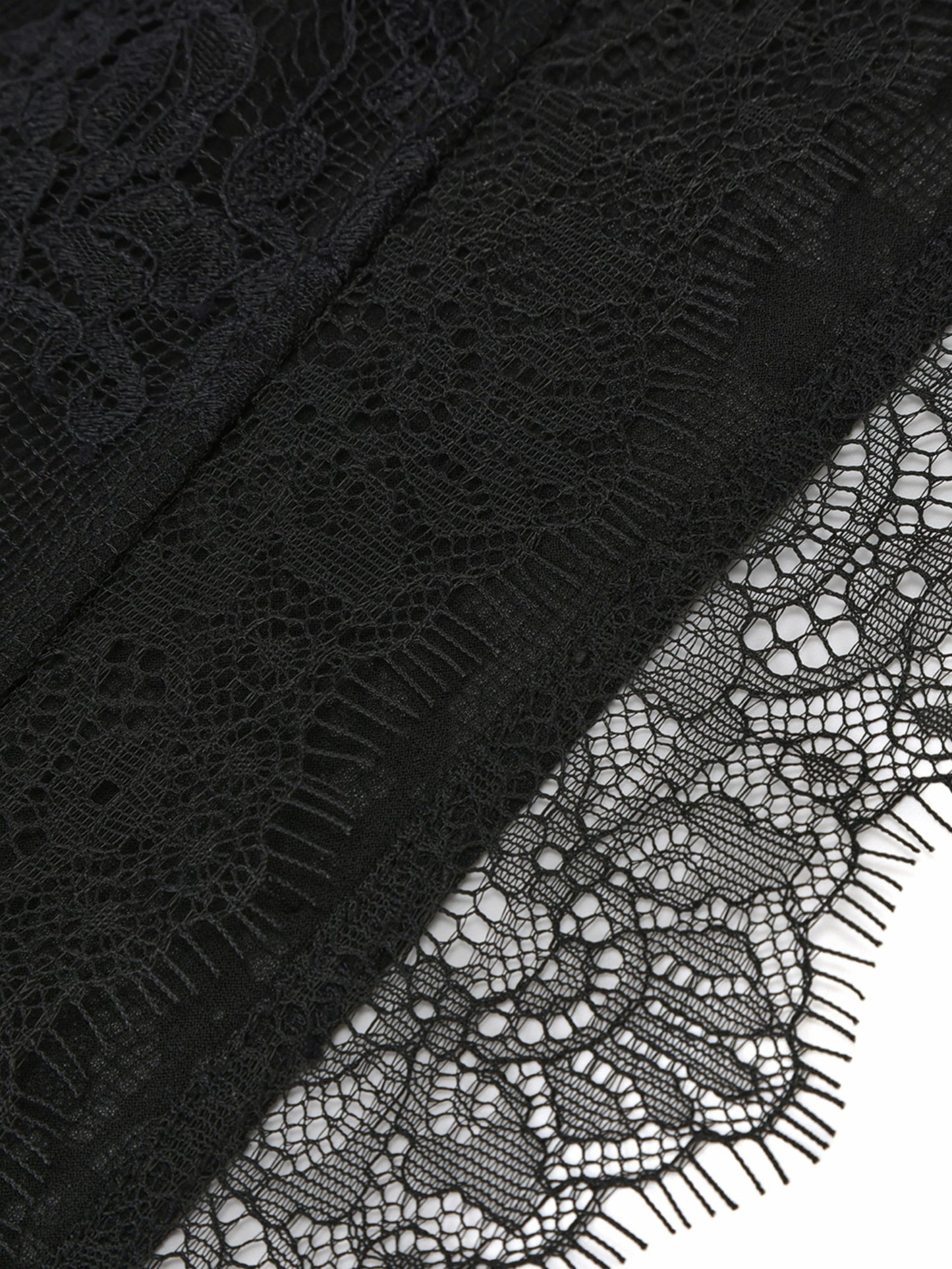 Nana Jacqueline Sylvie Lace-Trim Black Headscarf Black