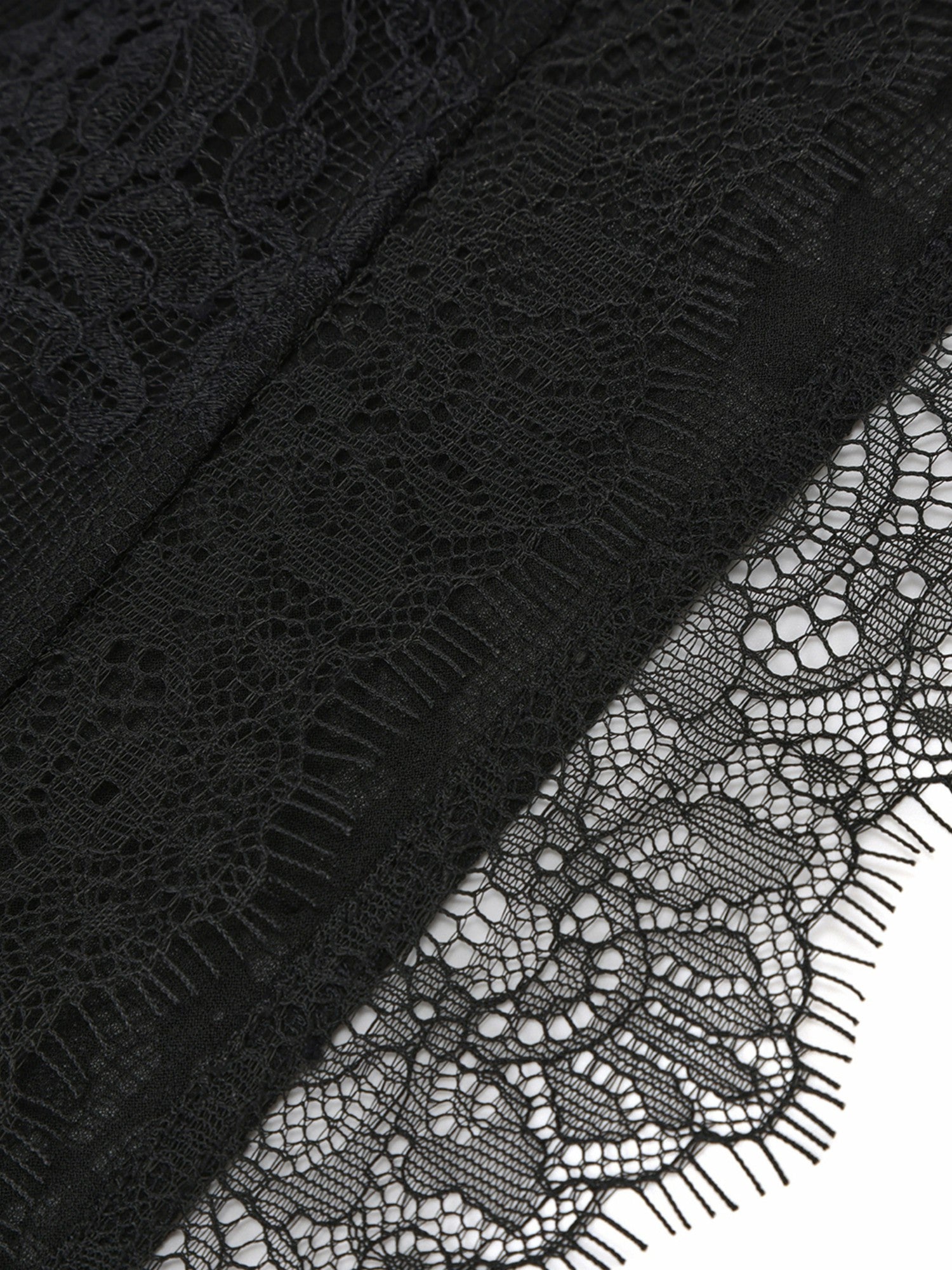 Nana Jacqueline Sylvie Lace-Trim Black Headscarf Black