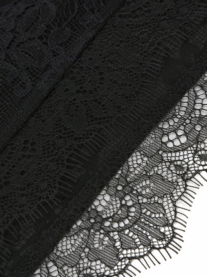 Nana Jacqueline Sylvie Lace-Trim Black Headscarf Black