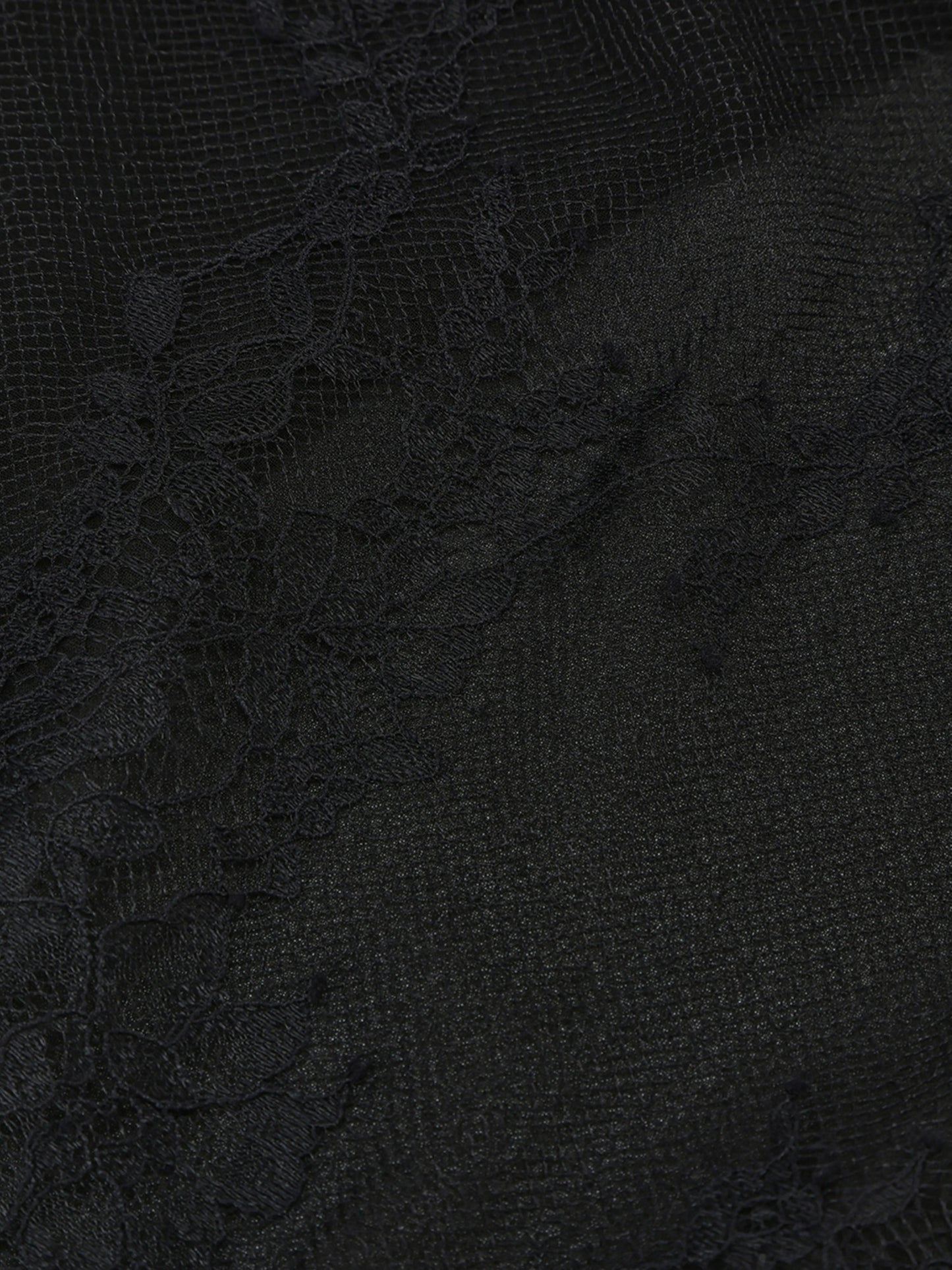 Nana Jacqueline Sylvie Lace-Trim Black Headscarf Black