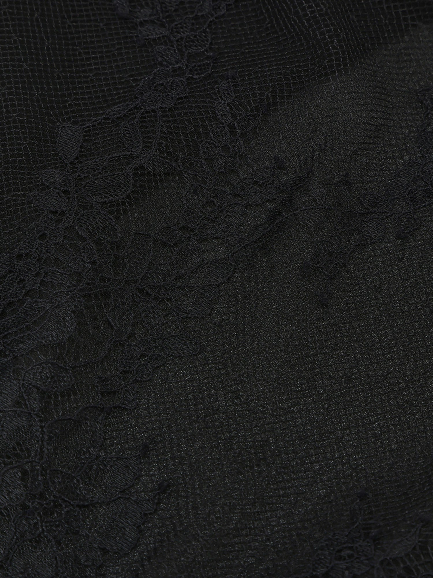 Nana Jacqueline Sylvie Lace-Trim Black Headscarf Black