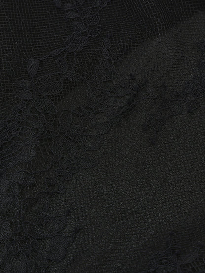 Nana Jacqueline Sylvie Lace-Trim Black Headscarf Black