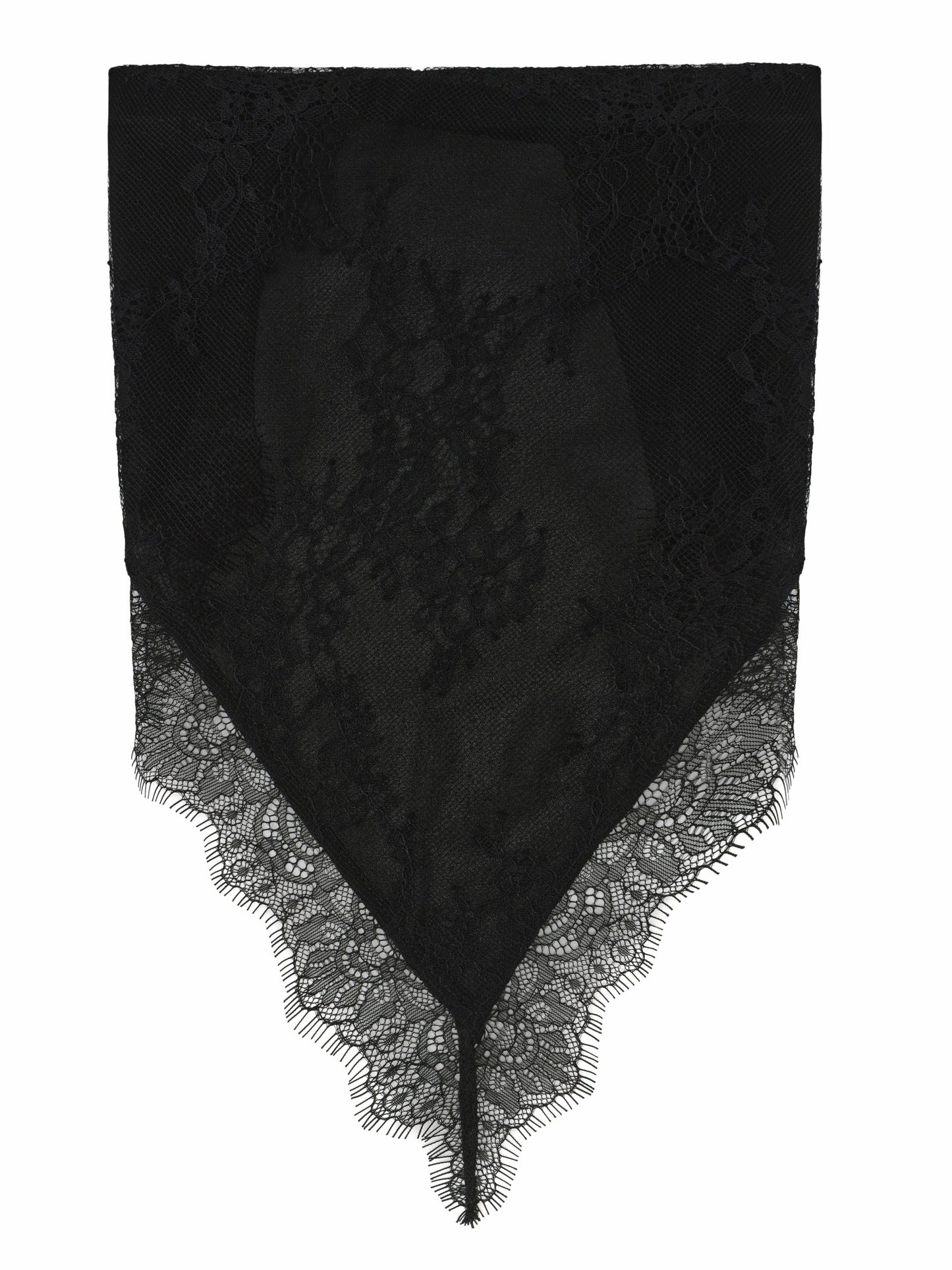Nana Jacqueline Sylvie Lace-Trim Black Headscarf Black